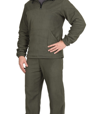 Костюм флисовый куртка и брюки цвет оливковый