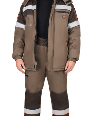 Костюм СИРИУС-РОДОС-РОСС куртка и брюки, цвет светло-коричневый с тёмно-коричневым и СОП