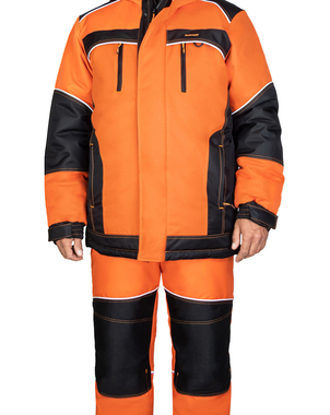 Костюм АРКТИКА  куртка длинная и брюки цвет кирпичный с чёрным