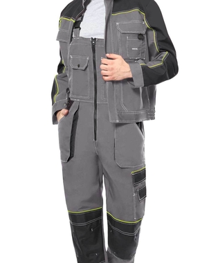 Костюм СИРИУС-АГАТ куртка, полукомбинезон, серый с черным