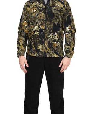 Куртка флисовая цвет камуфляж Тёмный лес